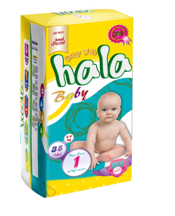 Hala Baby Diapers Size 1 (Pack of 38)